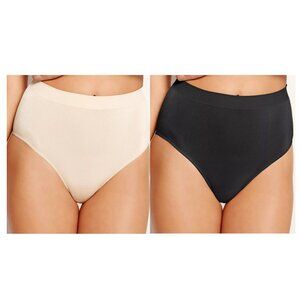 NWT Wacoal Women's 2-Pack B-Smooth Brief Panty Underwear, Sand Nude 5 and Black